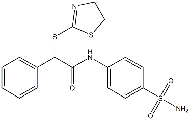 2-(4,5-dihydro-1,3-thiazol-2-ylsulfanyl)-2-phenyl-N-(4-sulfamoylphenyl)acetamide 结构式