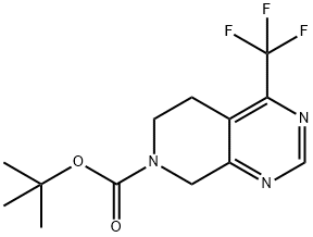 tert-butyl 4-(trifluoromethyl)-5,6-dihydropyrido[3,4-d]pyrimidine-7(8H)-carboxylate 结构式