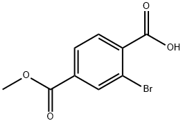 2-溴-4-(甲氧羰基)苯甲酸 结构式