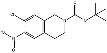 7-氯-6-硝基-3,4-二氢异喹啉-2(1H)-羧酸叔丁酯 结构式