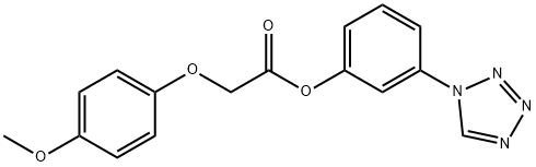 3-(1H-tetrazol-1-yl)phenyl 2-(4-methoxyphenoxy)acetate 结构式