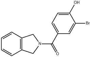 (3-溴-4-羟基苯基)(异吲哚啉-2-基)甲酮 结构式