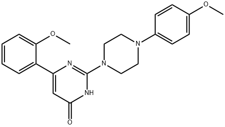 6-(2-methoxyphenyl)-2-[4-(4-methoxyphenyl)-1-piperazinyl]-4(3H)-pyrimidinone 结构式
