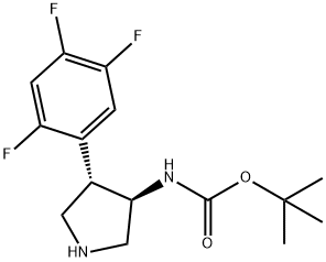 [(3R,4S)-4-(2,4,5-trifluorophenyl)pyrrolidin-3-yl]carbamic acid tert-butyl ester 结构式