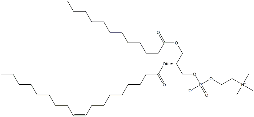 1-月桂酰-2-油酰基卵磷脂 结构式