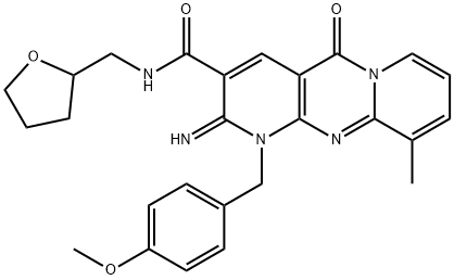 2-imino-1-(4-methoxybenzyl)-10-methyl-5-oxo-N-(tetrahydro-2-furanylmethyl)-1,5-dihydro-2H-dipyrido[1,2-a:2,3-d]pyrimidine-3-carboxamide 结构式