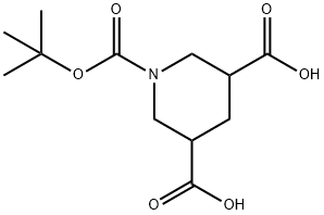 1-(tert-butoxycarbonyl)piperidine-3,5-dicarboxylic acid 结构式