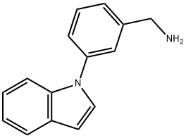 (3-(1H-Indol-1-yl)phenyl)methanamine 结构式