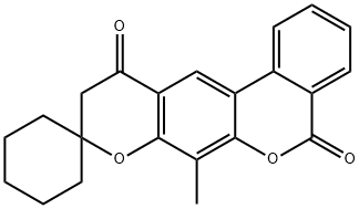 7-methyl-9,10-dihydrospiro(5H,11H-benzo[c]pyrano[3,2-g]chromene-9,1'-cyclohexane)-5,11-dione 结构式