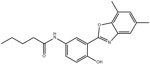 N-[3-(5,7-dimethyl-1,3-benzoxazol-2-yl)-4-hydroxyphenyl]pentanamide 结构式