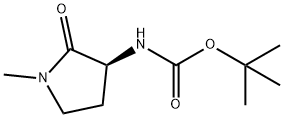 (S)-(1-甲基-2-氧代吡咯烷-3-基)氨基甲酸叔丁基酯 结构式