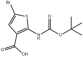 2-(BOC-氨基)-5-溴噻吩-3-甲酸 结构式