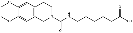6-[(6,7-Dimethoxy-3,4-dihydro-1H-isoquinoline-2-carbonyl)-amino]-hexanoic acid 结构式