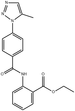 ethyl 2-({[4-(5-methyl-1H-1,2,3-triazol-1-yl)phenyl]carbonyl}amino)benzoate 结构式