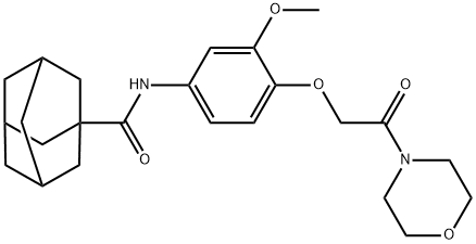 N-{3-methoxy-4-[2-(4-morpholinyl)-2-oxoethoxy]phenyl}-1-adamantanecarboxamide 结构式