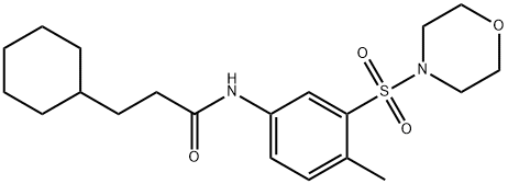 3-cyclohexyl-N-[4-methyl-3-(4-morpholinylsulfonyl)phenyl]propanamide 结构式