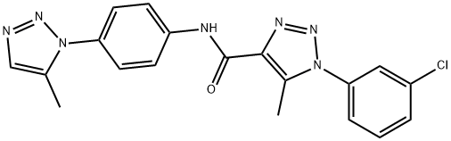 1-(3-chlorophenyl)-5-methyl-N-[4-(5-methyl-1H-1,2,3-triazol-1-yl)phenyl]-1H-1,2,3-triazole-4-carboxamide 结构式