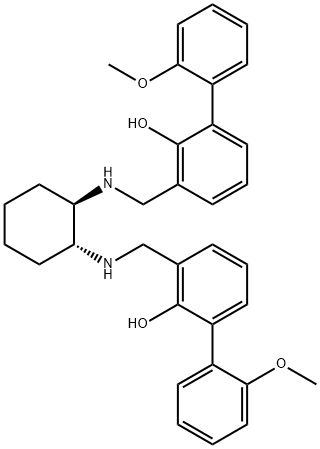 3,3''-((1R,2R)-环己烷-1,2-二酰基双(氮杂二烯基))双(亚甲基)双(2'-甲氧基-[1,1'-联苯]-2-醇) 结构式