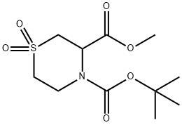 4-tert-butyl 3-methyl thiomorpholine-3,4-dicarboxylate 1,1-dioxide 结构式