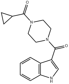 cyclopropyl[4-(1H-indol-3-ylcarbonyl)piperazin-1-yl]methanone 结构式