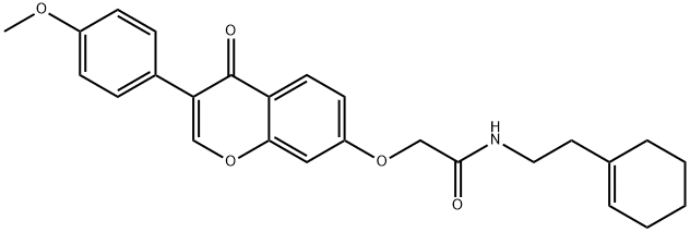 N-[2-(cyclohex-1-en-1-yl)ethyl]-2-{[3-(4-methoxyphenyl)-4-oxo-4H-chromen-7-yl]oxy}acetamide 结构式