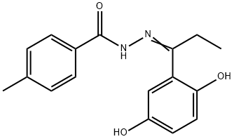 (E)-N'-(1-(2,5-dihydroxyphenyl)propylidene)-4-methylbenzohydrazide 结构式