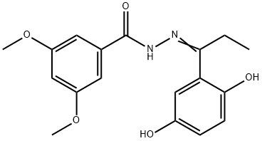 (Z)-N'-(1-(2,5-dihydroxyphenyl)propylidene)-3,5-dimethoxybenzohydrazide 结构式