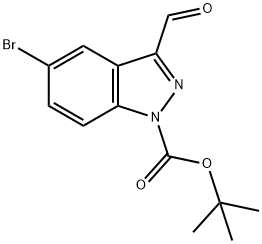 tert-Butyl 5-bromo-3-formyl-1H-indazole-1-carboxylate 结构式