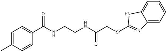 N-(2-{[(1H-benzimidazol-2-ylsulfanyl)acetyl]amino}ethyl)-4-methylbenzamide 结构式