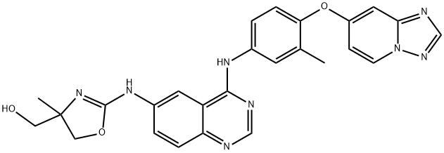 (2-(4-(4-([1,2,4]triazolo[1,5-a]pyridin-7-yloxy)-3-methylphenylamino)quinazolin-6-ylamino)-4-methyl-4,5-dihydrooxazol-4-yl)methanol