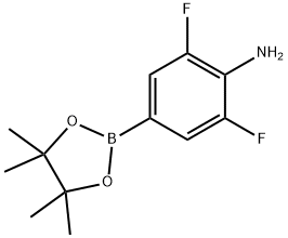 4-氨基-3,5-二氟苯硼酸频哪醇酯 结构式
