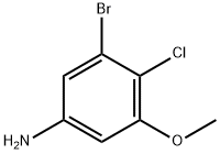 3-溴-4-氯-5-甲氧基苯胺 结构式
