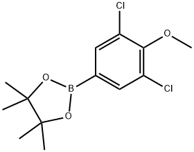 2-(3,5-dichloro-4-methoxyphenyl)-4,4,5,5-tetramethyl-1,3,2-dioxaborolane 结构式