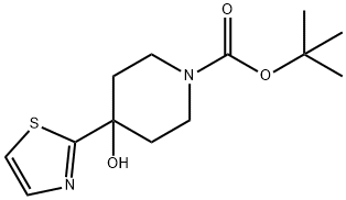 tert-butyl 4-hydroxy-4-(1,3-thiazol-2-yl)piperidine-1-carboxylate 结构式