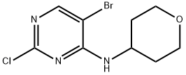 (5-bromo-2-chloro-pyrimidine-4-yl)-(tetrahydro-pyran-4-yl)-amine 结构式