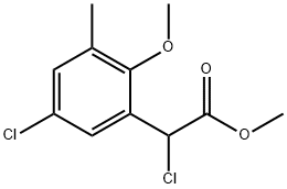 Methyl 2-chloro-2-(5-chloro-2-methoxy-3-methylphenyl)acetate 结构式