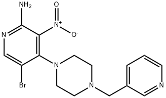 5-Bromo-3-nitro-4-(4-(pyridin-3-ylmethyl)piperazin-1-yl)pyridin-2-amine 结构式