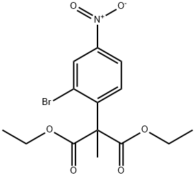 2-(2-溴-4-硝基苯基)-2-甲基丙二酸二乙酯 结构式