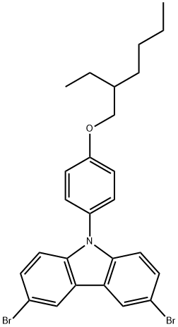 3,6-二溴-9-[4-(2-乙基已氧基)苯基]-9H-咔唑 结构式