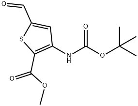 methyl 3-(tert-butoxycarbonylamino)-5-formylthiophene-2-carboxylate 结构式