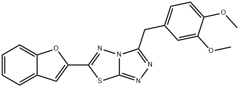 6-(1-benzofuran-2-yl)-3-(3,4-dimethoxybenzyl)[1,2,4]triazolo[3,4-b][1,3,4]thiadiazole 结构式