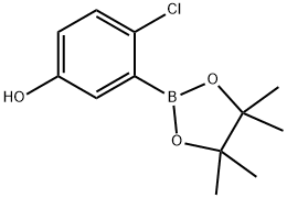 4-氯-3-(4,4,5,5-四甲基-1,3,2-二氧硼杂环戊烷-2-基)苯酚 结构式