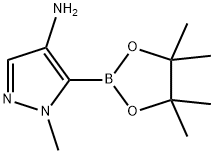 1-甲基-5-(4,4,5,5-四甲基-1,3,2-二噁硼烷-2-基)-1H-吡唑-4-胺 结构式