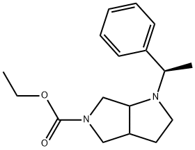 1-[(R)-1-苯基乙基]六氢吡咯并[3,4-B]吡咯-5(1H)-甲酸乙酯 结构式