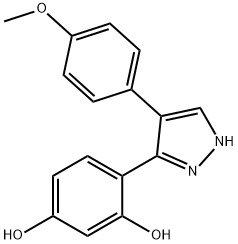 4-[4-(4-methoxyphenyl)-1H-pyrazol-3-yl]benzene-1,3-diol 结构式