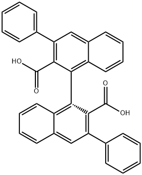 (1R)-3,3'-二苯基[1,1'-联萘]-2,2'-二羧酸 结构式