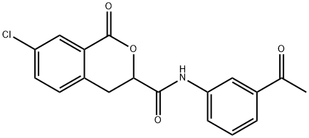 N-(3-acetylphenyl)-7-chloro-1-oxo-3,4-dihydro-1H-isochromene-3-carboxamide 结构式