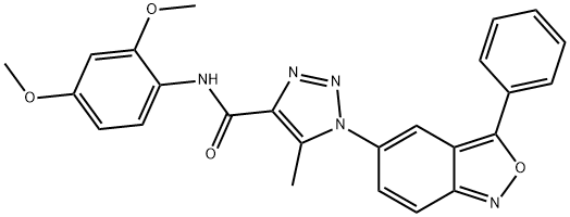 N-(2,4-dimethoxyphenyl)-5-methyl-1-(3-phenyl-2,1-benzoxazol-5-yl)-1H-1,2,3-triazole-4-carboxamide 结构式