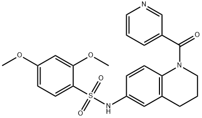 2,4-dimethoxy-N-[1-(pyridin-3-ylcarbonyl)-1,2,3,4-tetrahydroquinolin-6-yl]benzenesulfonamide 结构式