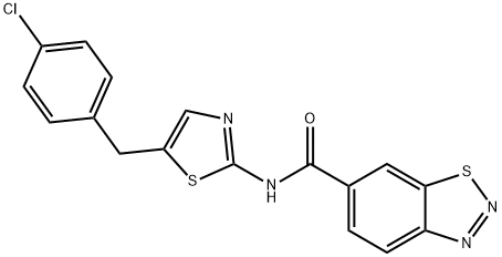 N-[5-(4-chlorobenzyl)-1,3-thiazol-2-yl]-1,2,3-benzothiadiazole-6-carboxamide 结构式